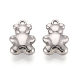 Vandfaste Bamse Vedhæng – Stål (15.5x10x5mm) 2 stk - Uniq Perler - 