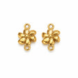 Vandfaste Blomst Connector Mellemled – 18K Forgyldt Stål (11x6,8mm) 2 stk. - Uniq Perler - 122222