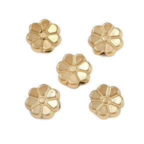 Wasserfeste Blumen Stahlperlen – 18K Vergoldet (8,5mm) 4 Stk. - Uniq Perler - 116011