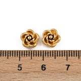 Vandfaste Blomster Stål Perler – 18K Forgyldt (8x7,5mm) 4 stk. - Uniq Perler - 116012