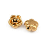 Vandfaste Blomster Stål Perler – 18K Forgyldt (8x7,5mm) 4 stk. - Uniq Perler - 116012