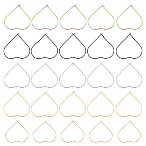 Vandfaste Creoler – Farve Mix, Stål (20x25mm), 25 par - Uniq Perler - 126356