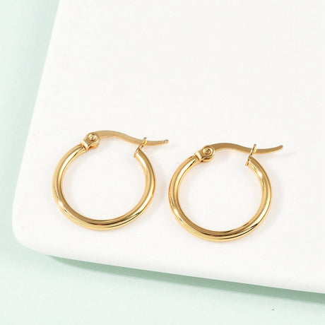 Vandfaste Creoler – Forgyldt Stål (20mm) - Uniq Perler - 584849