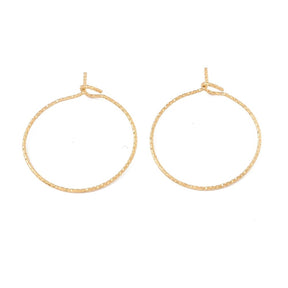 Water-resistant Hoop Earrings With Pattern - Gold-plated Steel (29x25mm) 5 pairs - Uniq Perler - 666356