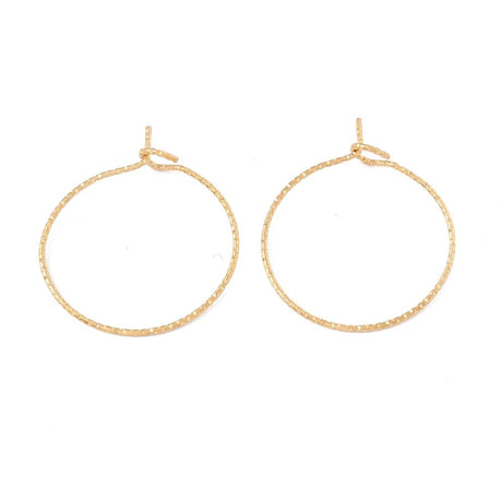 Vandfaste Creoler Med Mønster - Forgyldt Stål (29x25mm) 5 par - Uniq Perler - 666356