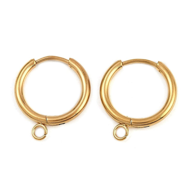 Vandfaste Creoler Med Øje - 18K Forgyldt Stål (16mm) - Uniq Perler - 115738