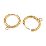 Vandfaste Creoler Med Øje - 18K Forgyldt Stål (16mm) - Uniq Perler - 115738