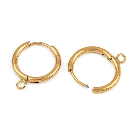 Vandfaste Creoler Med Øje - 18K Forgyldt Stål (16mm) - Uniq Perler - 115738