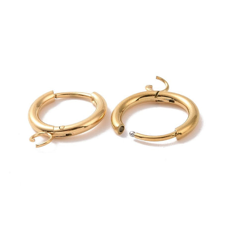 Vandfaste Creoler Med Øje - 18K Forgyldt Stål (17x14x2mm) - Uniq Perler - 