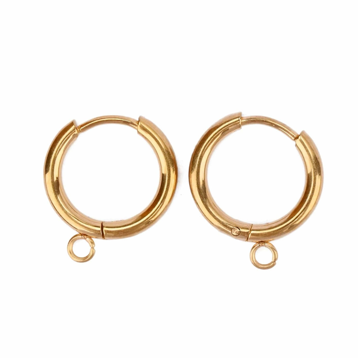 Vandfaste Creoler Med Øje - Forgyldt Stål (14mm) - Uniq Perler - 445556