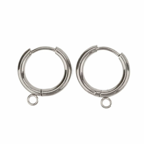 Vandfaste Creoler Med Øje - Stål (12mm) - Uniq Perler - 121012