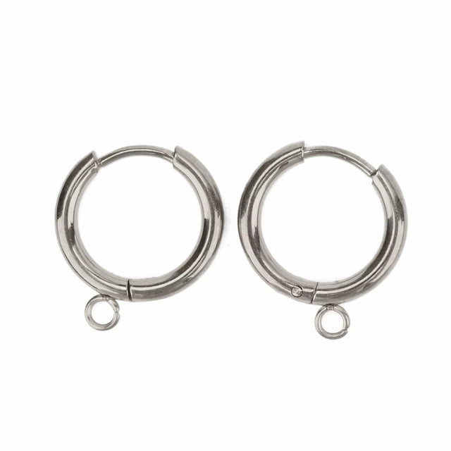 Vandfaste Creoler Med Øje - Stål (12mm) - Uniq Perler - 121012