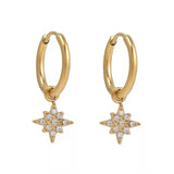 Vandfaste Creoler med vedhæng med klare zirkonia sten - Uniq Perler - 113838