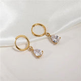 Vandfaste Creoler Med Zirkonia Vedhæng - Uniq Perler - 113839