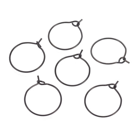 Water-resistant Hoops – Black (16x0.7mm) - Uniq Perler - 117451