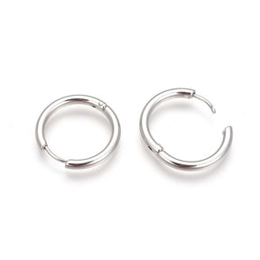 Water-resistant Hoops - Steel (18x2mm) - Uniq Perler - 113269