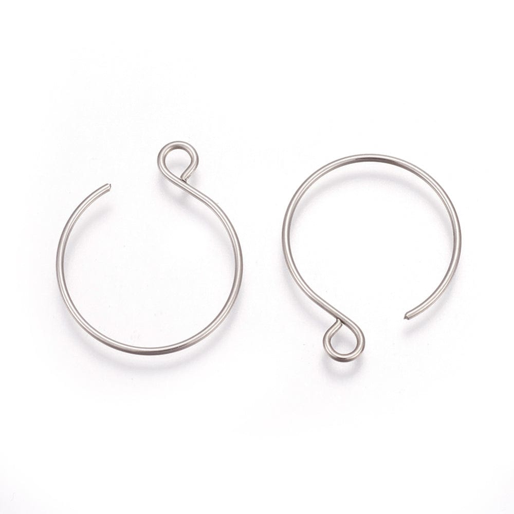 Vandfaste Creoler - Stål (22mm) 10 Par - Uniq Perler - 113307