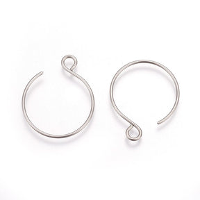 Water-resistant Hoops - Steel (22mm) 10 Pairs - Uniq Perler - 113307