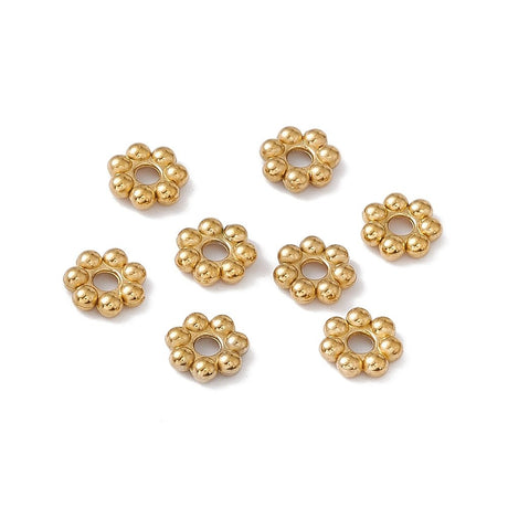 Vandfaste Daizy Mellemleds Perler – 18K Forgyldt Stål (4mm) 10 stk. - Uniq Perler - 126337