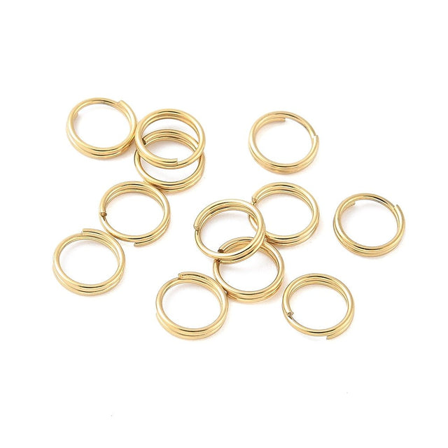 Vandfaste Dobbelt Øskner – 18K Forgyldt Stål (5x1mm) 20 stk. - Uniq Perler - 119128