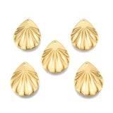 Vandfaste Dråbe Vedhæng Med Mønster, Forgyldt Stål, 22x17x1mm, (2 stk.) - Uniq Perler - 113461