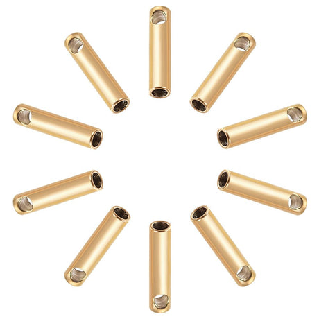 Vandfaste Endestykker – 18K Forgyldt Stål (7x1,6mm, 10 stk) - Uniq Perler - 387073