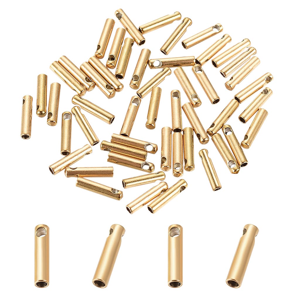 Vandfaste Endestykker – 18K Forgyldt Stål (7x1,6mm, 10 stk) - Uniq Perler - 387073