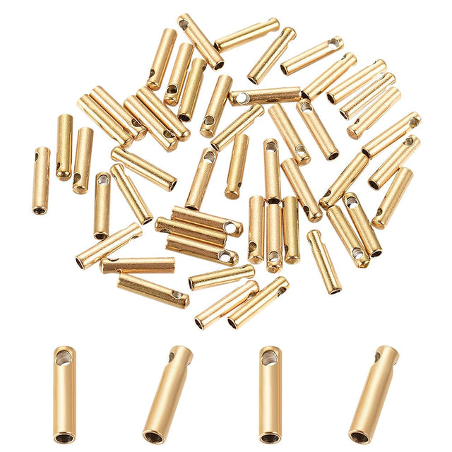 Vandfaste Endestykker – 18K Forgyldt Stål (7x1,6mm, 10 stk) - Uniq Perler - 387073