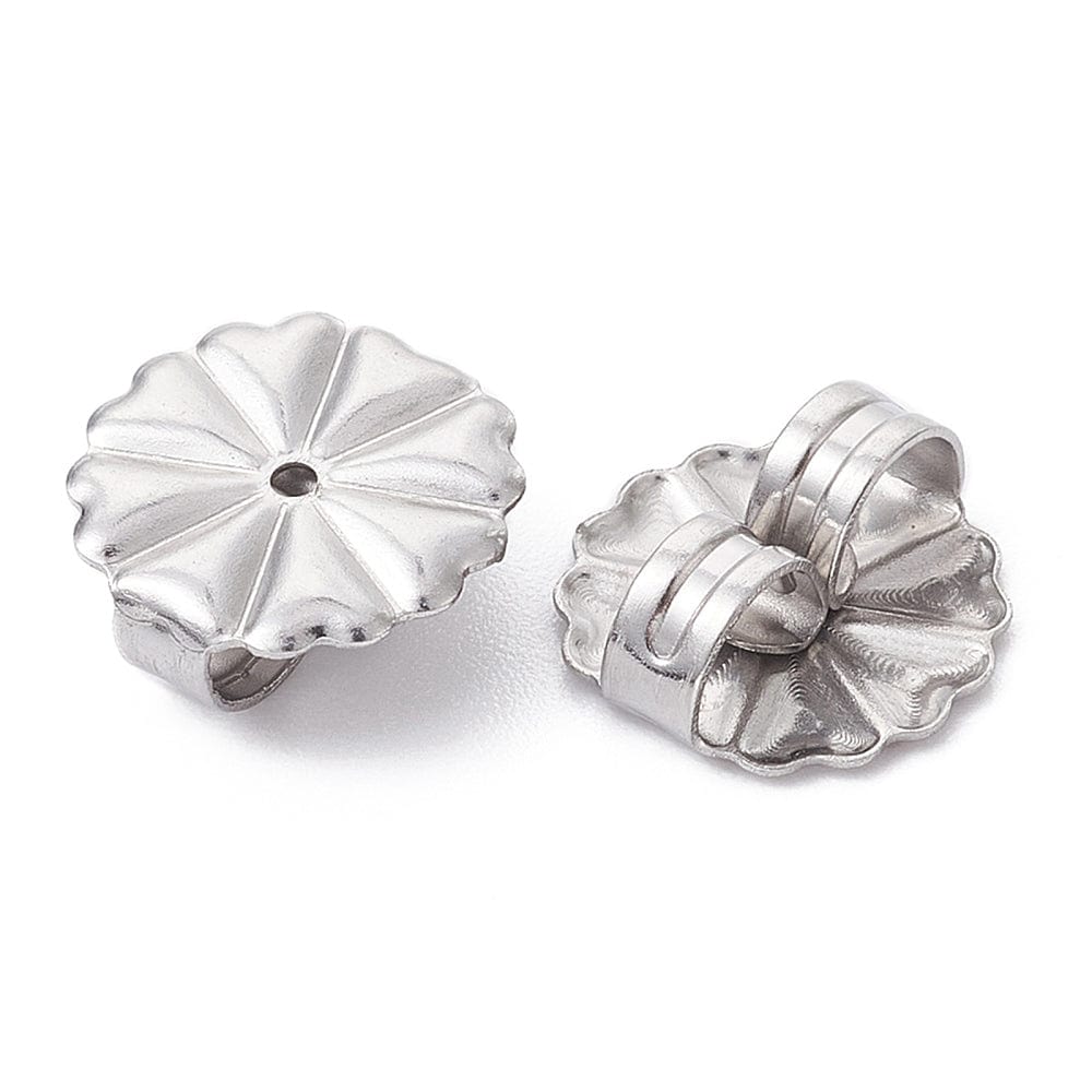 Vandfaste Flower Bagstoppere - Stål (10x5,5mm), 3 par - Uniq Perler - 113469