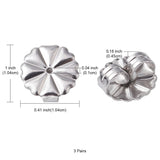 Vandfaste Flower Bagstoppere - Stål (10x5,5mm), 3 par - Uniq Perler - 113469