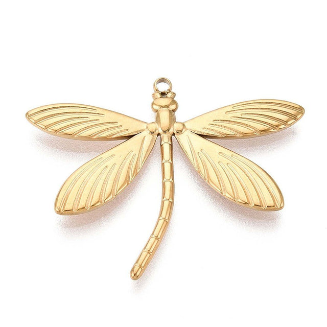 Vandfaste Guldsmed Vedhæng – 18K Forgyldt Stål (34.5x28x2mm) - Uniq Perler - 