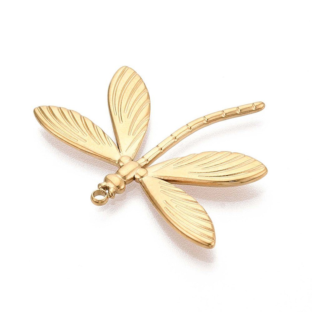 Vandfaste Guldsmed Vedhæng – 18K Forgyldt Stål (34.5x28x2mm) - Uniq Perler - 