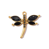 Vandfaste Guldsmede Vedhæng Med Zirkonia – 18K Forgyldt Stål, Sort (19x16mm) - Uniq Perler - 118979
