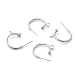 Vandfaste Halve Creoler – Stål (19x16x3mm) - Uniq Perler - 