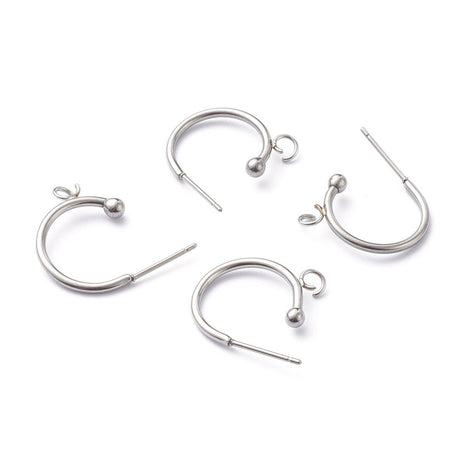 Vandfaste Halve Creoler – Stål (19x16x3mm) - Uniq Perler - 