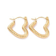 Water-resistant Heart Hoops – 18K Gold-plated Steel (20x18.5mm) - Uniq Perler - 114905