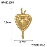 Vandfaste Hjerteformede Mellemled – 18K Forgyldt Stål (13x7mm) 1 stk. - Uniq Perler - 124074