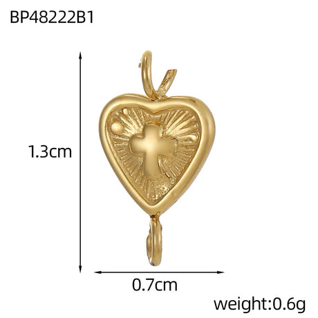 Vandfaste Hjerteformede Mellemled – 18K Forgyldt Stål (13x7mm) 1 stk. - Uniq Perler - 124074