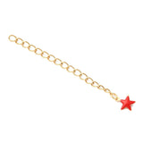 Vandfaste Kædeforlængere med Emalje Stjerne – Forgyldt Stål (61mm) 2 stk - Uniq Perler - 