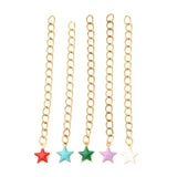 Vandfaste Kædeforlængere med Emalje Stjerne – Forgyldt Stål (61mm) 2 stk - Uniq Perler - 