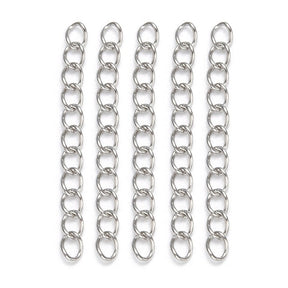 Vandfaste Kædeforlængere – Stål (47-53x3mm) 100 stk. - Uniq Perler - 124137