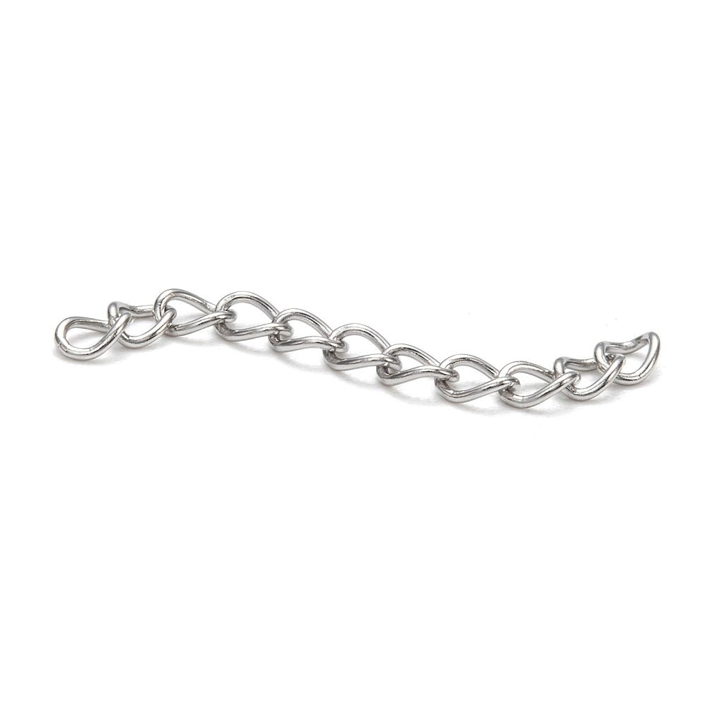 Vandfaste Kædeforlængere – Stål (47-53x3mm) 100 stk. - Uniq Perler - 124137