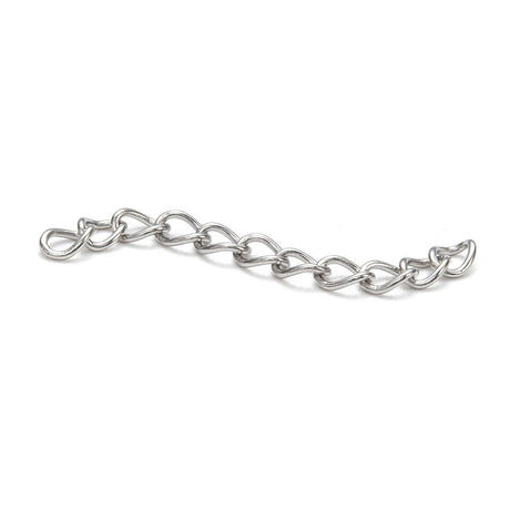 Vandfaste Kædeforlængere – Stål (47-53x3mm) 100 stk. - Uniq Perler - 124137