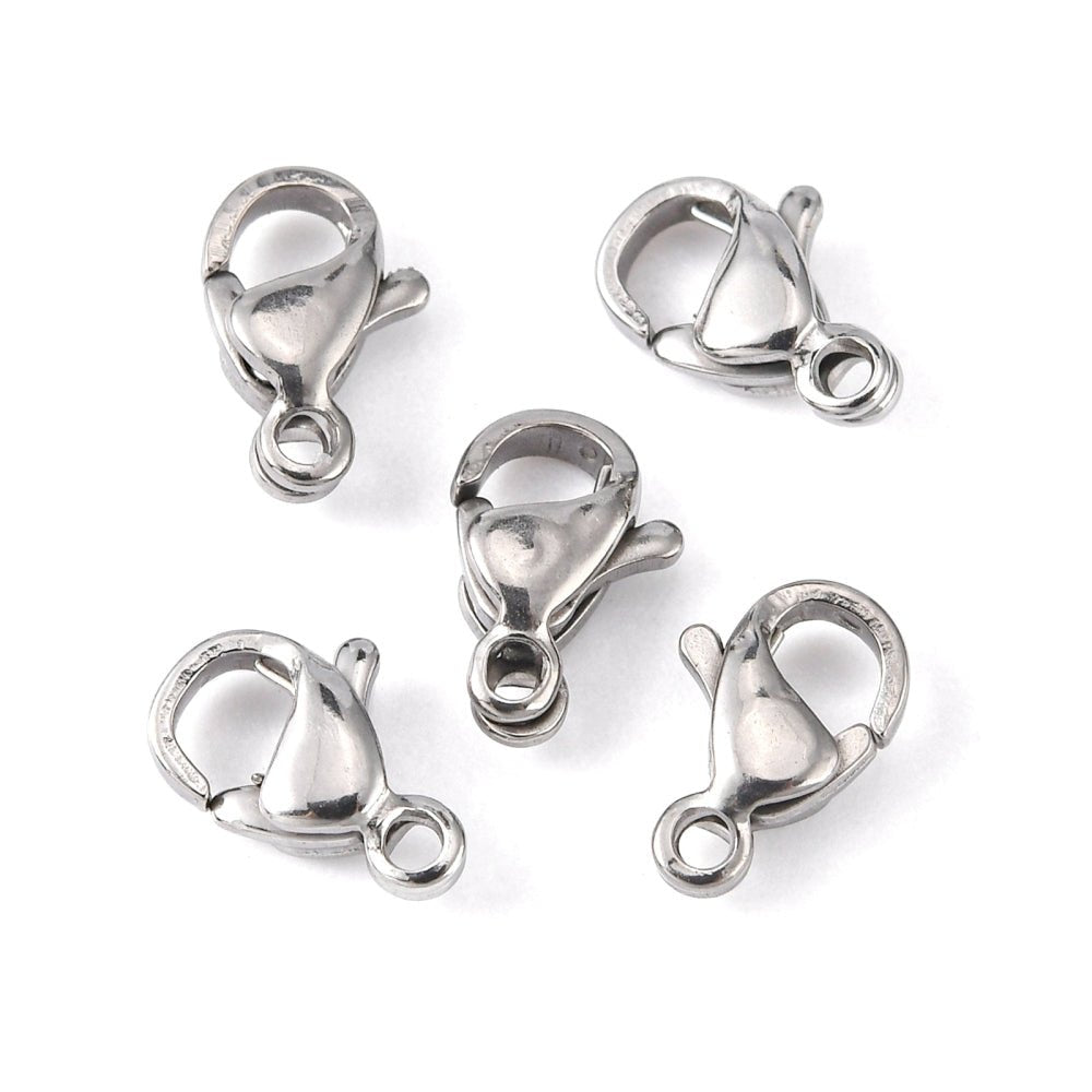 Vandfaste Karabinlåse – Stål (9x6mm) 10 stk. - Uniq Perler - 126393