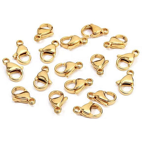 Wasserdichte Karabinerverschlüsse - 18K Vergoldet Stahl (9mm, 100 Stk) - Uniq Perler - 825373
