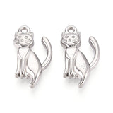 Vandfaste Katte Vedhæng – Stål (20.5x11.5x3.5mm) 2 stk - Uniq Perler - 