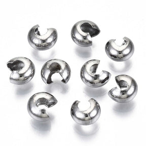 Water-resistant Knot covers – Steel (6.5x5.8mm) 10 pcs - Uniq Perler - 