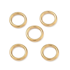 Vandfaste Lukkede Øskner – 18K Forgyldt Stål (10x1,5mm) 10 stk. - Uniq Perler - 123070