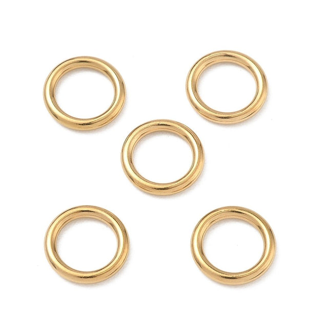 Vandfaste Lukkede Øskner – 18K Forgyldt Stål (10x1,5mm) 10 stk. - Uniq Perler - 123070