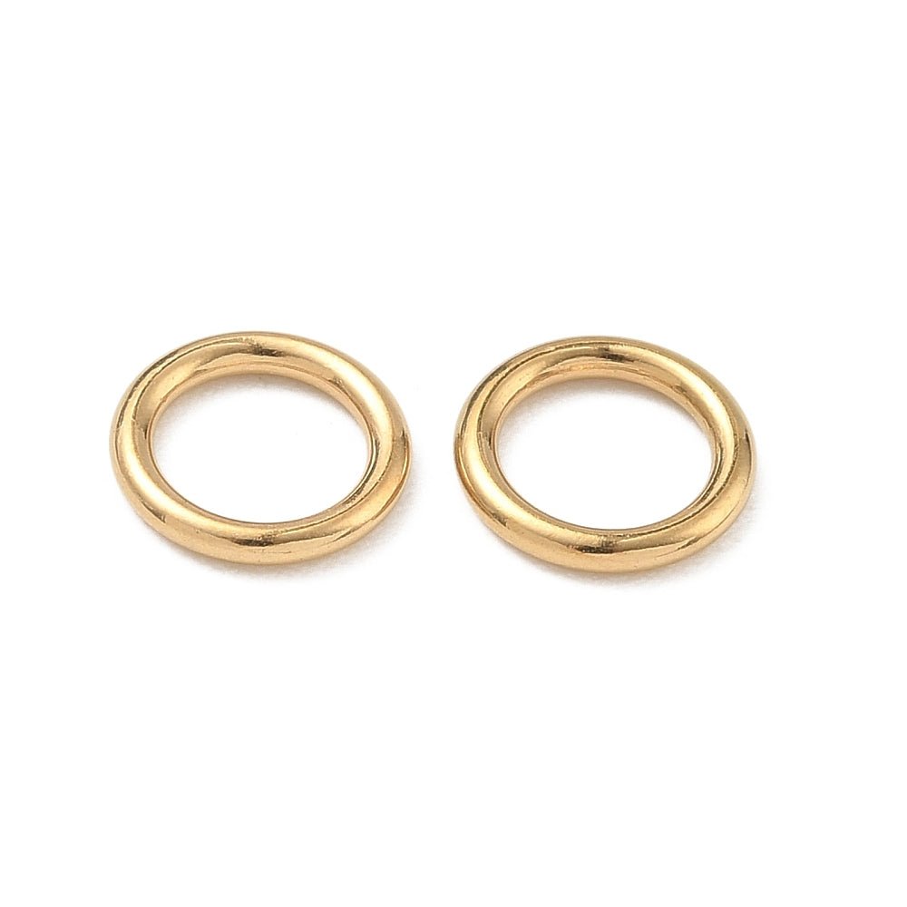 Vandfaste Lukkede Øskner – 18K Forgyldt Stål (10x1,5mm) 10 stk. - Uniq Perler - 123070